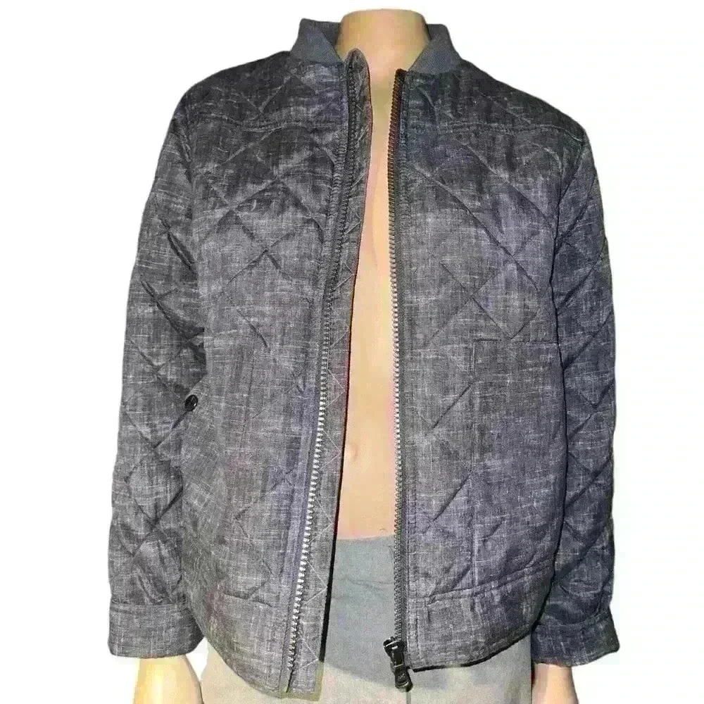 Michael Kors boys Stylish Quilted Bomber Jacket Orange Lining jacket size 18/20